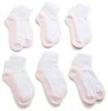 Jefferies Socks Girls 2-6X Seamless Sport Quarter Half Cushion 6 Pair Pack Socks