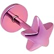 16 Gauge Pink Star Titanium Labret Monroe Tragus