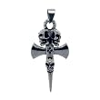 Inox Jewelry 316 Stainless Steel Axe of War Skulls Pendant