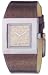 DKNY NY3405 Ladies Analogue Watch, Brown Leather Strap, Square Dial & Case with Crystal Dial