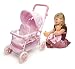 Baby : Folding Double Doll Front-to-Back Stroller - Pink Gingham