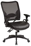 Professional Ergonomic Air Grid Chair with Gunmetal Finish Accents Leather