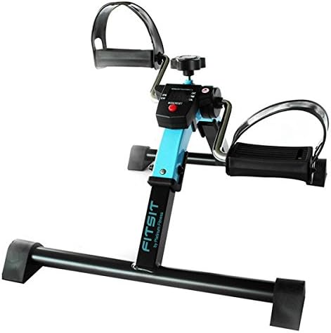 Pedal Exerciser, Mini Peddler Bike, Deluxe Folding Leg Machine with Electronic Display. New 2015 Model with FREE Anchor Strap and CoolRev (tm) Technology by Platinum Fitness.