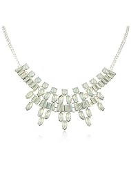 Frosted Stone Statement Necklace, 16"