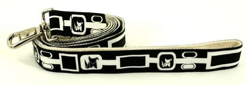 Designer Dog Leash - Mod Dog Leash - Black/White - 3/4