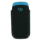 BlackBerry Original 9100 Leather Pocket - Turquoise and Black case