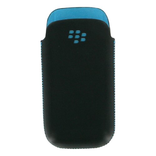 BlackBerry Original 9100 Leather Pocket - Turquoise and Black case