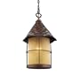 Landmark Lighting 398-AC Rustica 1 Light Outdoor Hanging Lantern in Antique Copper with Scavo Glass glass