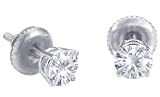 Spectacular! 14k White-gold Pair 5.00mm each (1 CT TW) Round Moissanite Stud Earings by Vicky K Designs