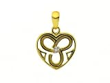 9ct Yellow Gold Celtic Heart Diamond Set Pendant