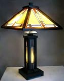 Chloe Lighting CH21B007DT 3 Light Mission Double Lit Wooden Table