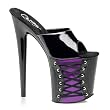 8 Inch High Platform Black Gothic Shoes Corset Sandal Slide Purple