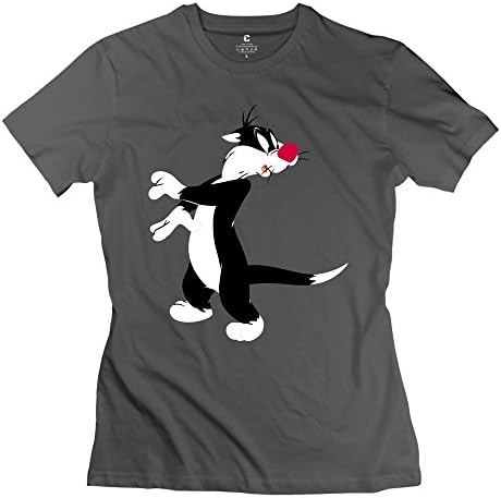LinYang Women's Casual Tom And Jerry T-shirt M DeepHeather