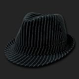 Black Pinstripe Woven Fedora Hat Hats Size Lg XL 