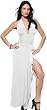 White Maxi Halter Evening Empire Fitted Evening Party Long Gown Sexy Dress