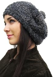 Handmade Alpaca Hat in Rasta Style - Granite Charcoal (100% Knitted By Hand)