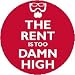 JIMMY McMILLAN " THE RENT IS TOO DAMN HIGH " (red) Mini 1.25" Pinback Button ~ President 2012