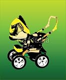 Wallmonkeys Peel and Stick Wall Decals - Baby Carriage - 24"H x 20"W Removable Graphic