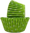 Regency Wraps Greaseproof Baking Cups, Lime Green and White Polka Dots, 40-Count, Standard.