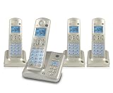 GE DECT 6.0 Four Handset Caller ID Speakerphone with Digital Answering System, Pearl White (28522AE4)