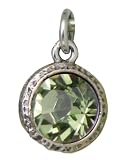Beaucoup Designs Peridot Green Swarovski Crystal Birthstone Charm -August