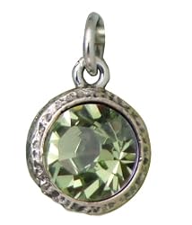 Beaucoup Designs Peridot Green Swarovski Crystal Birthstone Charm -August