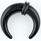 One Acrylic Pincher: 0g Black (SOLD INDIVIDUALLY. ORDER TWO FOR A PAIR.)