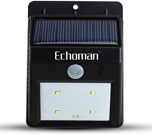 Echoman ® Solar Light 4 LED Security Motion Sensor Waterproof Garden Light for Stairs Wall Auto On / Off Function (1pcs 4LED)