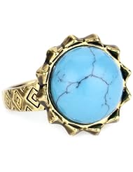 House of Harlow 1960 Gold-Plated Pyramid Spike Ring with Turquoise-Color Stone