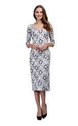 V-neck Floral Print Linen Fall Knee Length Slit  Dress