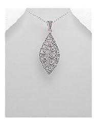 Marcasite Pendant Necklace In 92.5 Sterling Silver