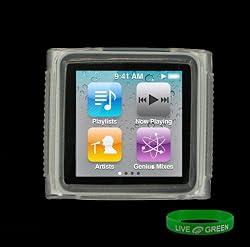 rooCASE TM Clear TPU Crystal Silicone Skin Case with Screen Protector for Apple iPod Nano 6 6th Generation