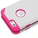 iPhone 6s Case,Lumsing iPhone 6 Hard Hybrid Dual Layer Armor Defender Case Cover for Apple iPhone 6 4.7'' -White/Rose Red