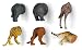 Kikkerland Safari Animal Butt Magnets, Set of 6 (MG23)
