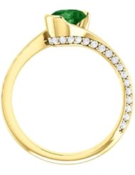 18K Yellow Gold 7.00x5.00mm Oval Cut Chrome Tourmaline and Diamond Ring -- LIFETIME WARRANTY