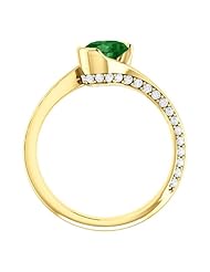 10K Yellow Gold 7.00x5.00mm Oval Cut Chrome Tourmaline and Diamond Ring -- LIFETIME WARRANTY