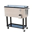 Outsunny 80 QT Rolling Ice Chest Portable Patio Party Drink Cooler CartÂ - 4 Color Choices!