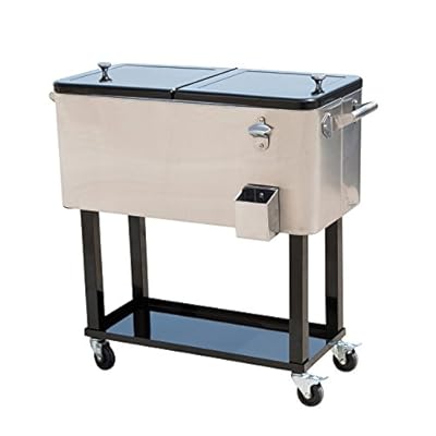 Outsunny 80 QT Rolling Ice Chest Portable Patio Party Drink Cooler CartÂ - 4 Color Choices!