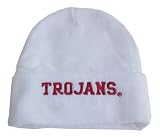 USC Trojans Text Football Beanie Cap - White