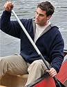 sueded finish hooded full zip sweatshirt with thermal lining