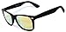 Vintage Retro Classic Mirror Reflective Revo Lens Wayfarer Style Sunglasses (Mirror Lens - Black Frame)
