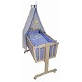 roba  8946 V73 - Komplettwiege, Dekor Buche, bestehend aus: Wiege, Vliesmatratze, Kinderbettausstattung, Inlett, Himmel und Himmelstange, 90 x 40 cm