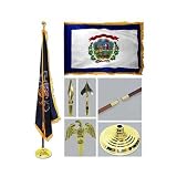 West Virginia 3ft x 5ft Flag Flagpole Base and Tassel