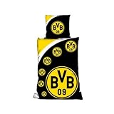 BVB Borussia Dortmund Fußball Fanartikel Bettwäsche Linon Wappen Cut 135x200 cm