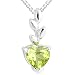 Heart Cut Peridot Pendant Necklace Sterling Silver