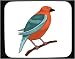Mouse Pad with bird, robin, red