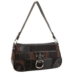 Etienne Aigner Geometric Patchwork Top Zip Shoulder Bag