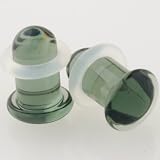 Pair of Glass Single Flared Solid Plugs: 2g Smoke