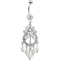 Ravishing Faux Pearl Chandelier Belly Ring