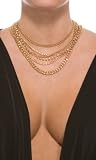 Forplay Elegant Gold Multi Chain Necklace by Forplay